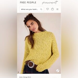 Anthropologie / Free People Mango Mint Sweater XXS